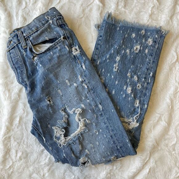 Carmar LF Portia Serre Distressed High Rise Straight Leg Denim Jean - Women’s 25 - Picture 2 of 10